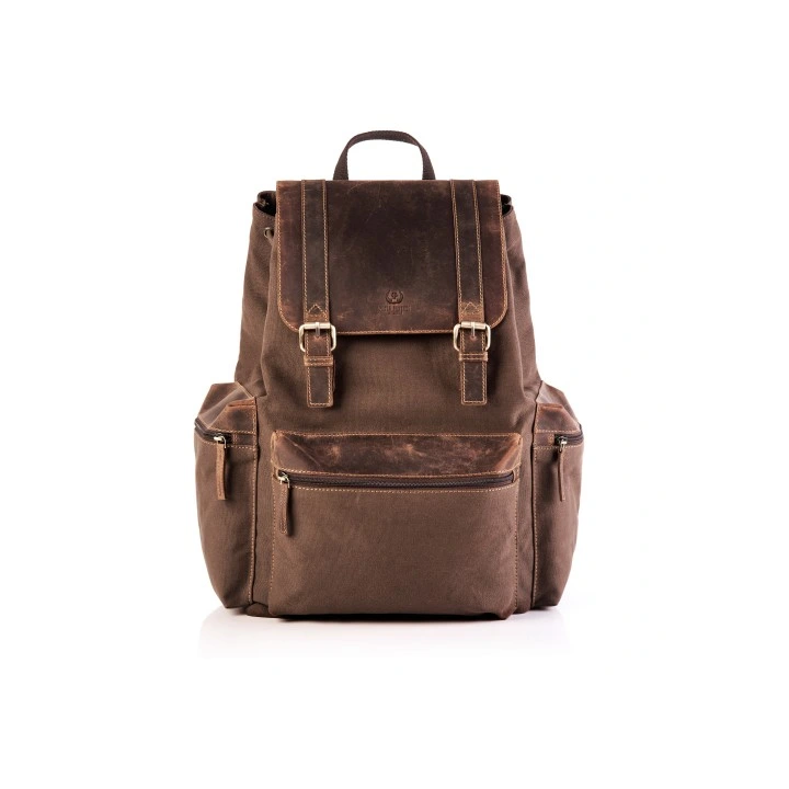Sac à dos vintage pour hommes Paolo Peruzzi École ,ville marron rétro