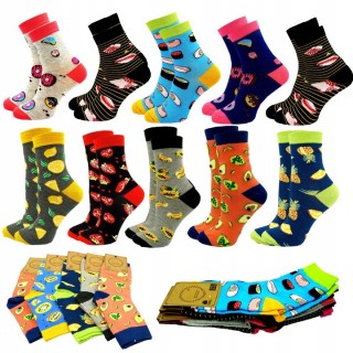 10x chaussettes pour femmes Coton longues et colorées dessins colorés