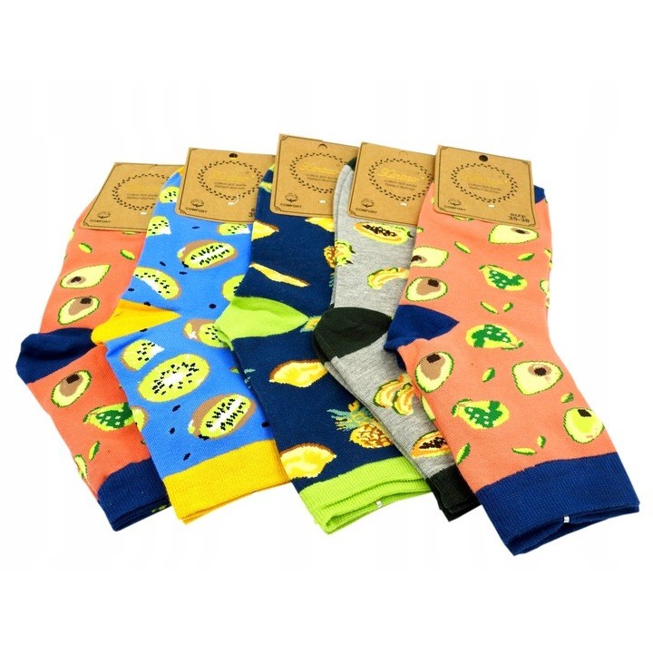 10x chaussettes pour femmes Coton longues et colorées dessins colorés