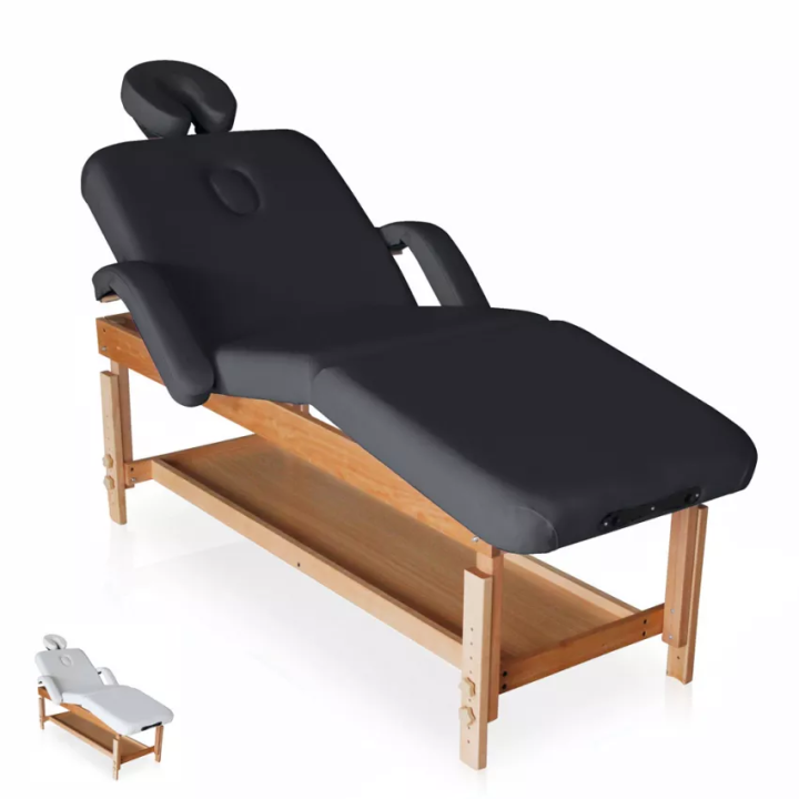 Table de massage en bois fixe réglable multiposition 225 cm Massage-pro