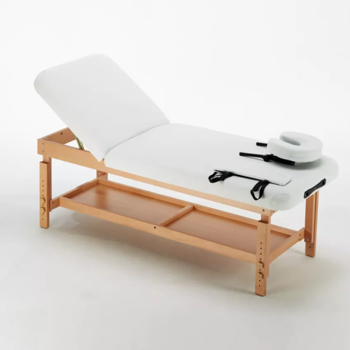 Table de massage fixe en bois professionnel 225 cm - Massagefrance.fr