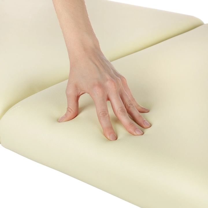 Table de massage table de massage en aluminium pliable 2 zones crème mobile