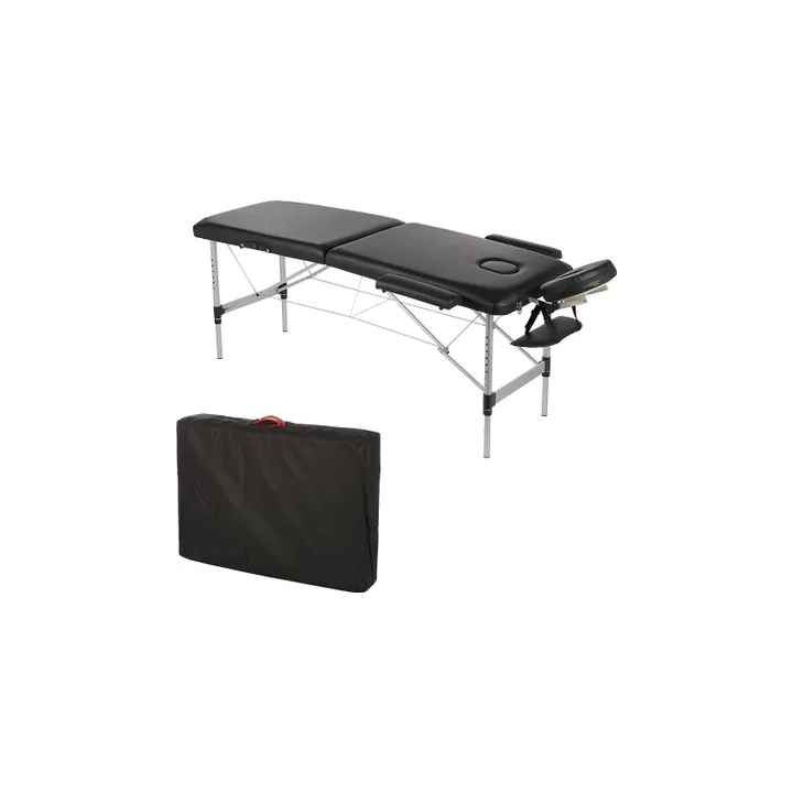 Table de massage table de massage en aluminium pliable 2 zones crème mobile